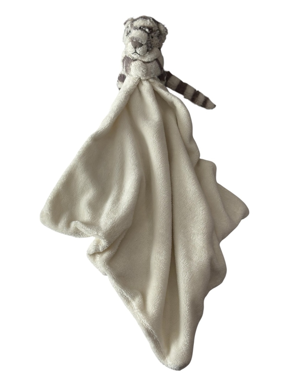 JellyCat Bashful Snow Tiger Soother Lovey Security Blanket Plush Retired 12”